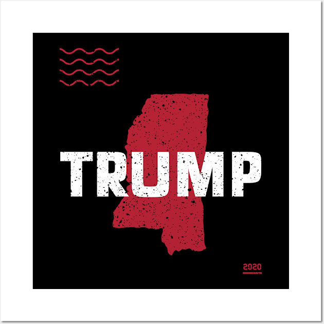 Trump Mississippi 2020 - Red Wave, Red State Wall Art by Family Heritage Gifts